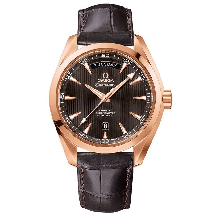 OMEGA Seamaster Aqua Terra 150M 41.5 mm, red gold on leather strap
