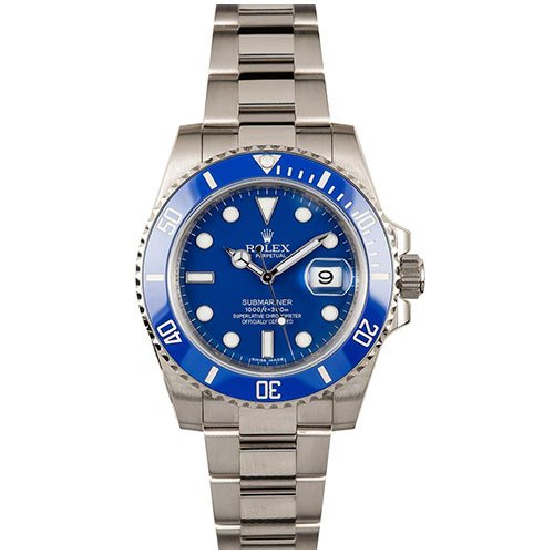 Rolex Submariner 116619 White Gold Ceramic Blue Bezel