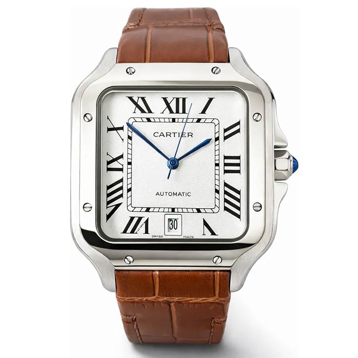 Cartier Santos De Cartier Large White Dial Men Watch