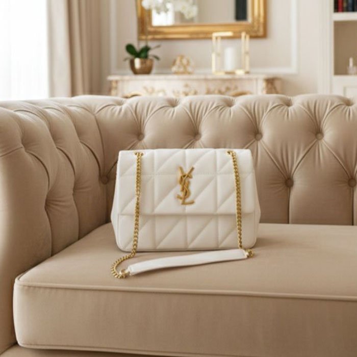 Yves Saint Laurent Classic Quilted leather Bag Full White
