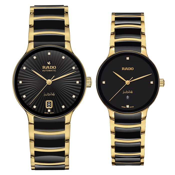 COMBO - RADO Centrix Automatic 35 mm R30032742 Unisex Watch & Rado Centrix Jubile Golden Women Watch